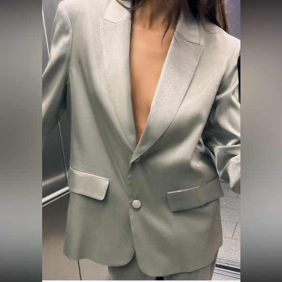 ZARA METALLIC BLAZER - Picture 5 of 10